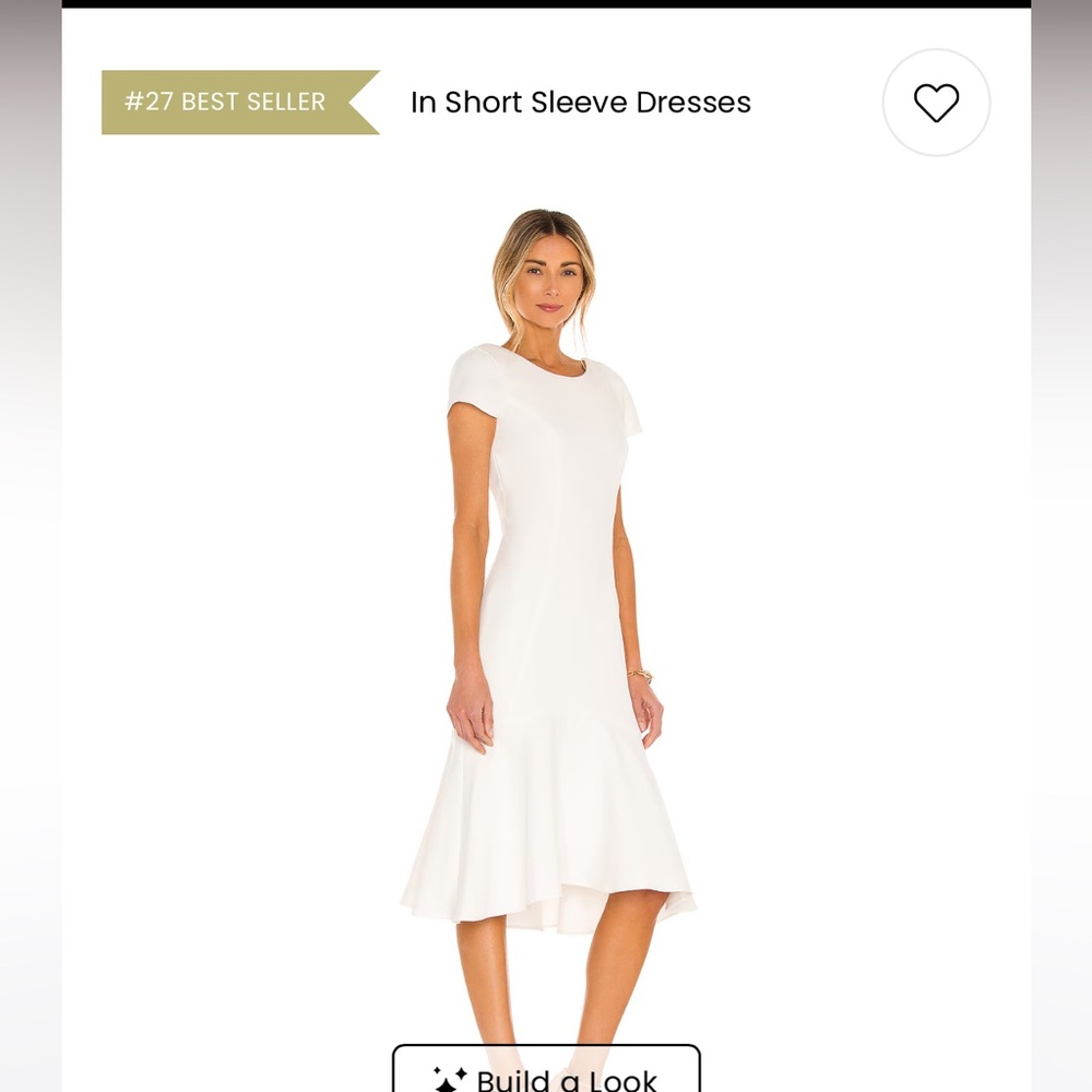 Evalina Dress in Ivory | short sleeve  and tea length | scoop back